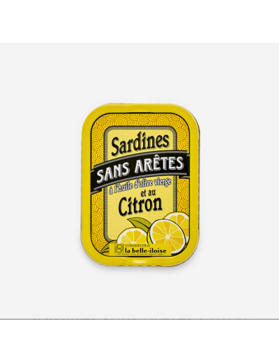 Sardines sans arêtes à l'huile d'olive et citron 115g