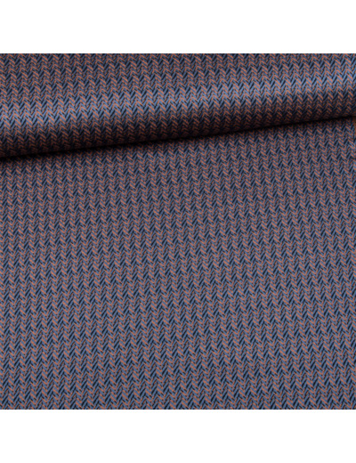 Sélection Coup de coudre - Tissu Jersey Maille Milano à Motif Chevron Bleu et Orange