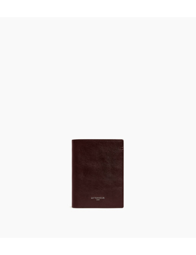 Portefeuille vertical zippé Lucien en cuir huilé