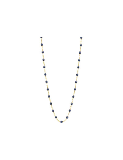 Collier Gigi Clozeau Classique en or jaune et résine bleu nuit, 42cm