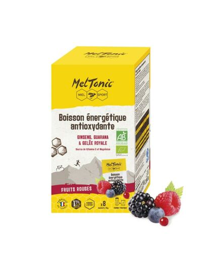 Meltonic Boisson énergétique antioxydante Bio - Arôme naturel fruits rouges 8 pièces