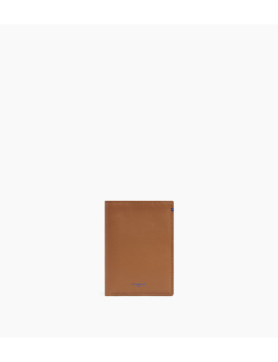 Grand portefeuille vertical zippé Martin en cuir lisse