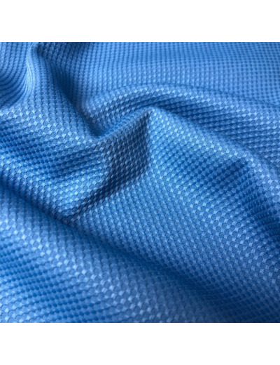 Sélection Coup de coudre - Tissu Piqué en Coton Melangé Uni Bleu Azur