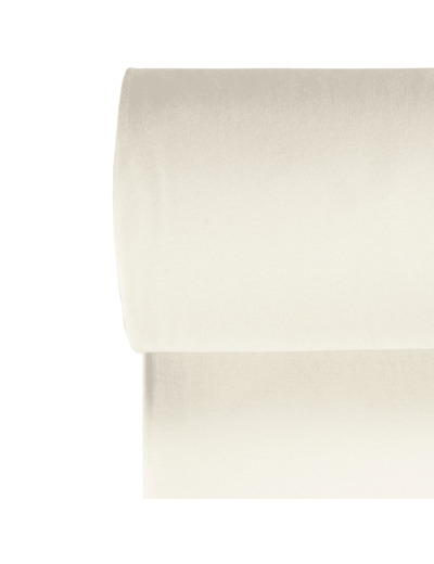 Sélection Coup de Coudre - Tissu Jersey Bord-Cotes Uni Couleur Blanc Cassé