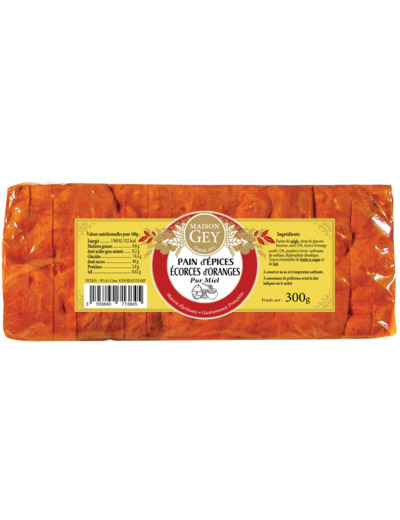 Pain D'Épices Aux Écorces D'Orange, 300 G