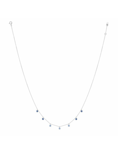 Collier La Brune & La Blonde CONFETTI Bleu en or blanc et saphirs bleus de 0.90ct