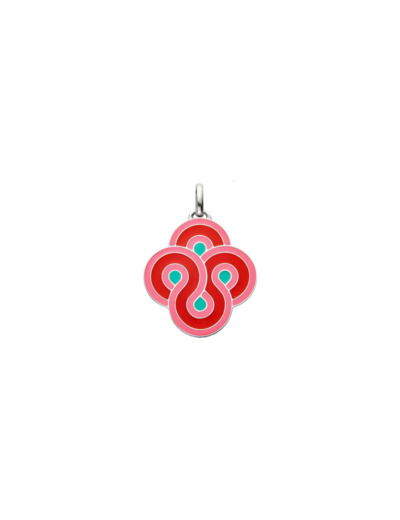 Pendentif Arthus Bertrand Enlacé pop rose en argent