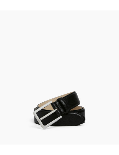 Ceinture homme avec boucle rectangle en cuir grainé