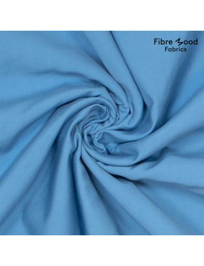 Fibre Mood - Tissu Aspect Tencel en Viscose Melangé  "Naima" Uni Couleur Bleu Clair