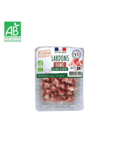 Lardons fumés au bois de Hêtre - 100gr Elibio