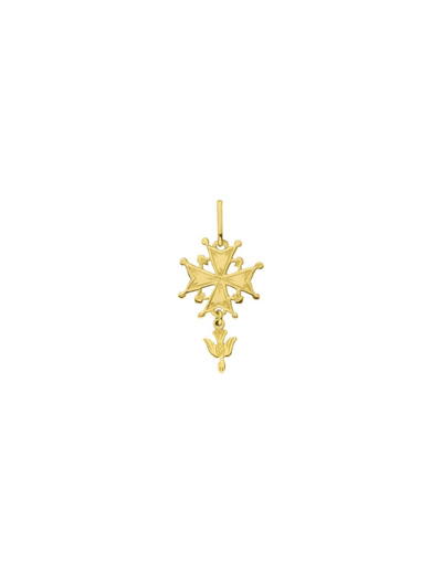 Médaille Augis Croix Huguenote en or jaune, 20x10mm