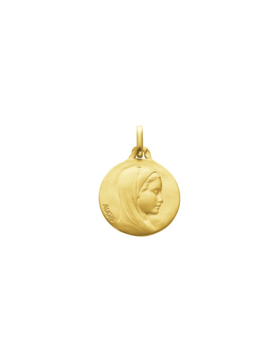 Médaille Augis Vierge profil droit en or jaune, 16mm