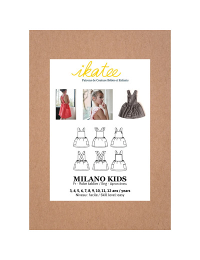 Ikatee – Patron Enfant Robe Tablier "Milano Kids" de 3 à 12 ans