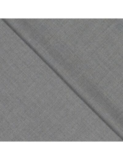 Sélection Coup de Coudre - Tissu Gabardine Souple de Bambou et Polyester Recycle Uni Couleur Gris Argent