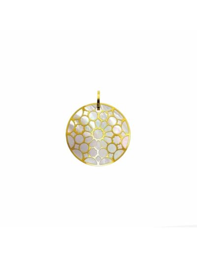 Pendentif Arthus Bertrand Chartres Marqueterie Or jaune & Nacre