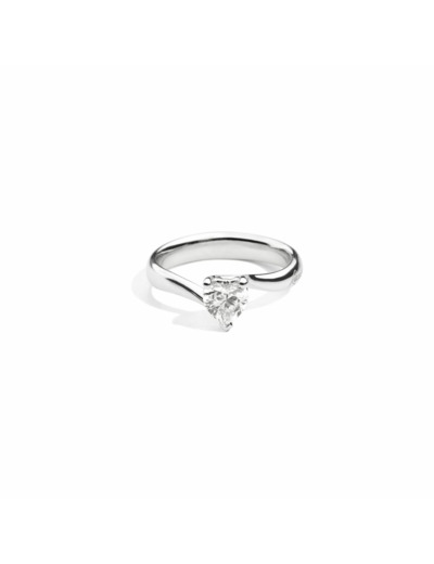 Solitaire Recarlo Anniversary Love Valentin en or blanc et diamant, taille 52