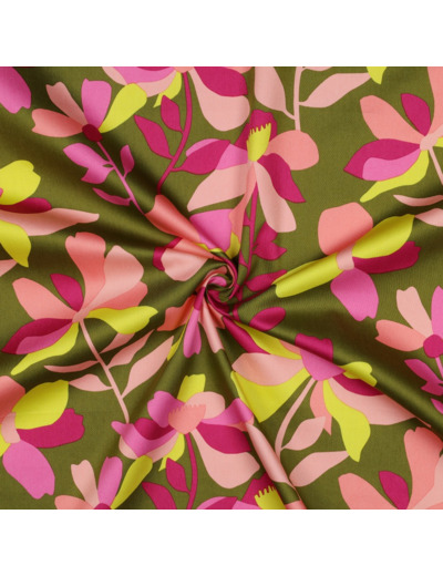 Nerida Hansen - Satin de Coton "Cloverdale" Kaki