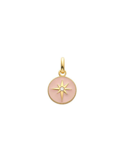 Médaille Arthus Bertrand Ma Mini Médaille Etoile en or jaune et diamant, 10 mm