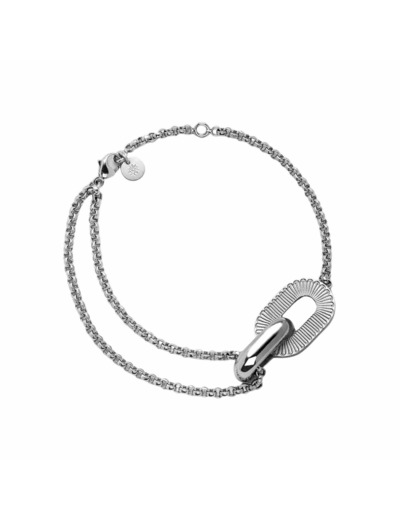 Bracelet Arthus Bertrand Ruban sur chaîne Jaseron en argent poli