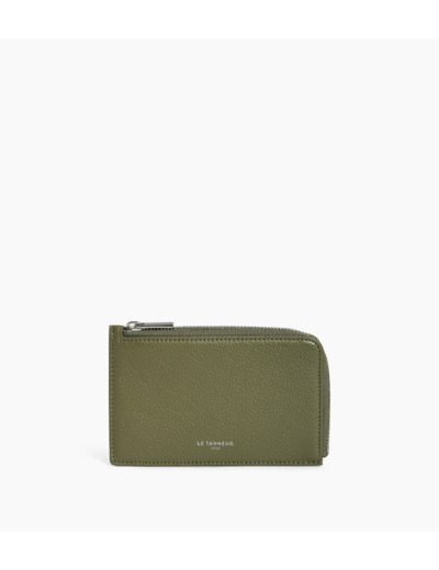 Porte cartes zippé Emilie en cuir grainé