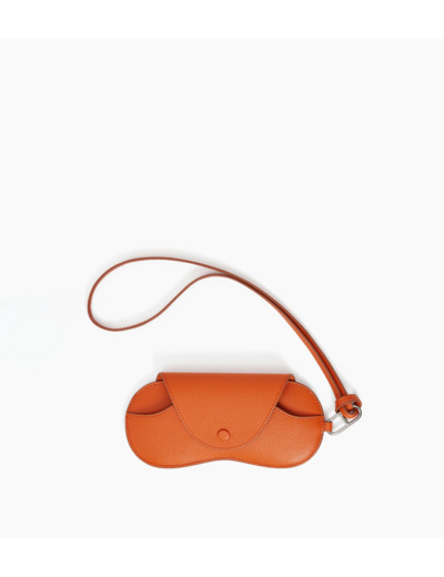 Etui à lunettes charms en cuir grainé