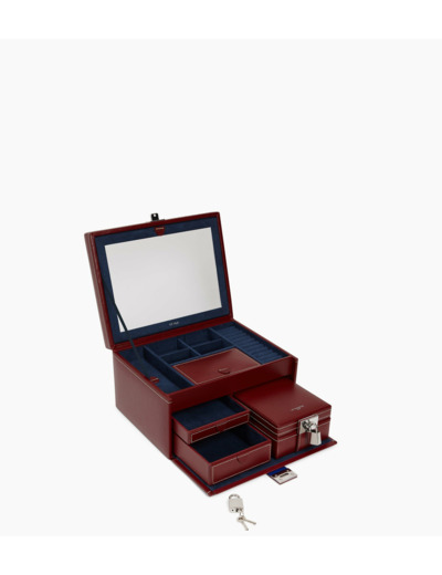 Grande boîte à bijoux en cuir