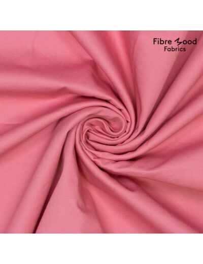 Fibre Mood - Tissu Sergé de Coton Emerisé Uni "Zahia" Couleur Rose Pale