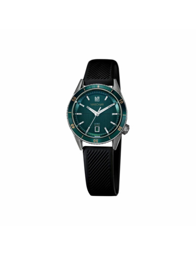 Montre March LA.B BONZER AUTOMATIQUE 41 MM - DOUBLE GREEN - Silicone Noir