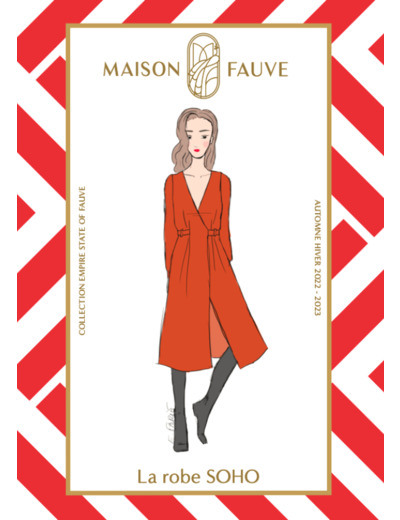 Maison Fauve - Patron Couture Robe Portefeuille  "Soho" du 34 au 52tuyio