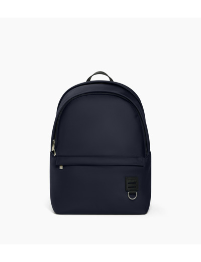 Sac à dos zippé Basile en toile nylon et cuir lisse