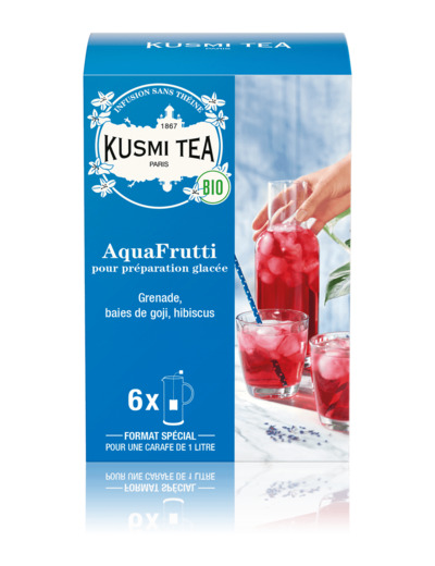 Infusions & Déthéinés AquaFrutti Bio - Etui carton 6 grands sachets pour thé glacé - 48 gr