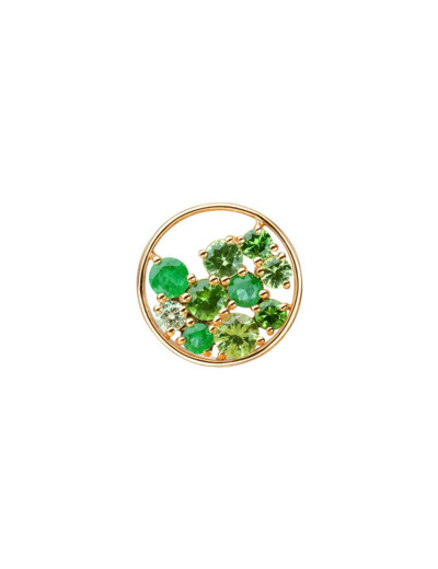 Pendentif Isabelle Langlois Sac de billes en or rose, tsavorite, émeraude et diamant