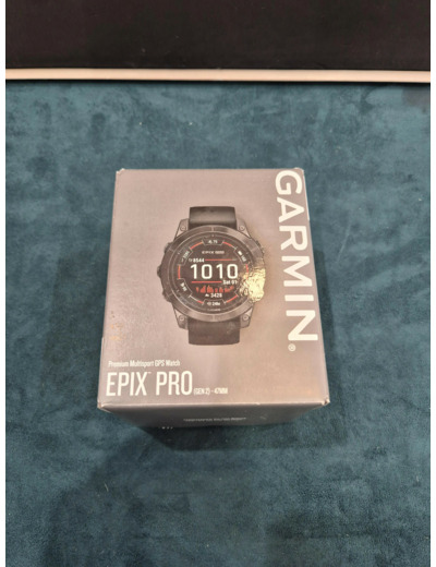 Montre connectée Garmin Epix Pro Gen 2, 47mm Acier Gray avec bracelet silicone Noir