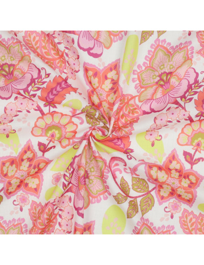 Nerida Hansen - Tissu Voile de Coton "Stella" Corail