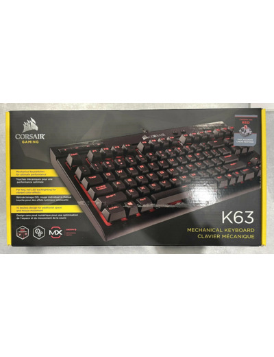 Corsair K63 Compact Gaming Tastatur, Mx - red, Rote Led - Schwarz