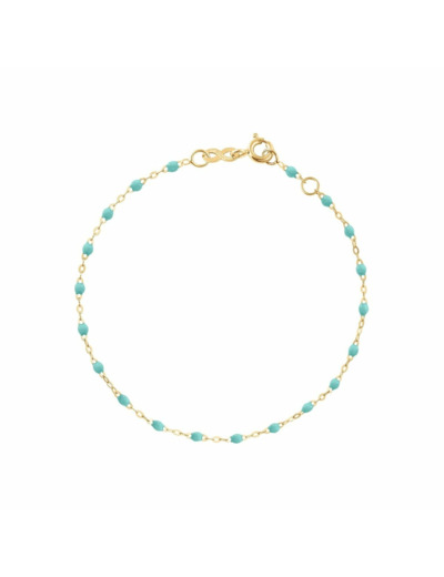 Bracelet Gigi Clozeau Classique en or jaune et résine vert d'eau, 17cm