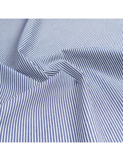 Sélection Coup de coudre – Tissu Denim de Coton Stretch aux Rayures Bleu et Blanc