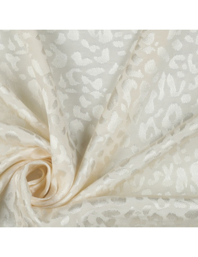 Sélection Coup de Coudre - Tissu Jacquard de Viscose Léopard Uni Ecru