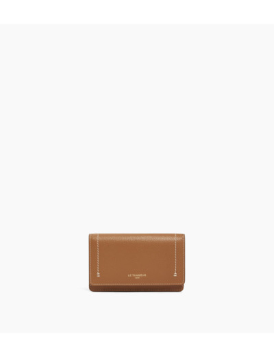 Porte cartes à rabat moyen modèle Louison en cuir grainé