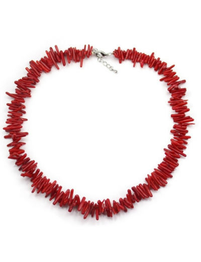 Collier Corail Bambou Rouge Pointes