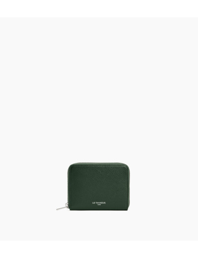 Porte monnaie zippé avec porte cartes amovible Albertine en cuir grainé