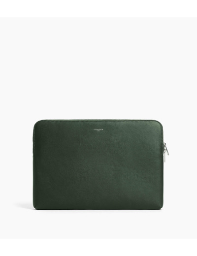 Pochette ordinateur 14" en cuir grainé