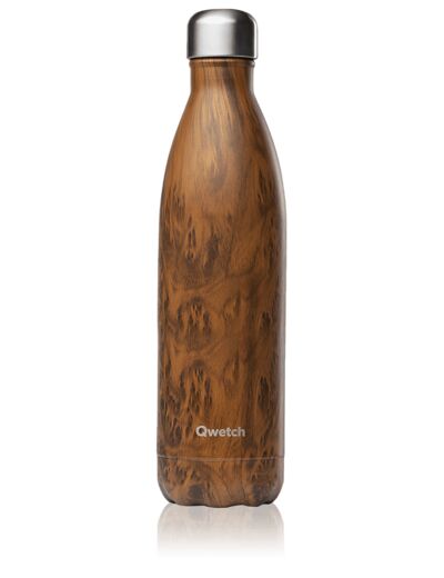 QWETCH Bouteille Isotherme 75Cl Wood Brun