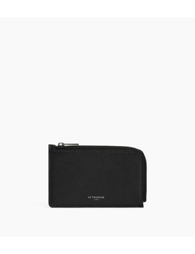 Porte cartes zippé Emilie en cuir grainé