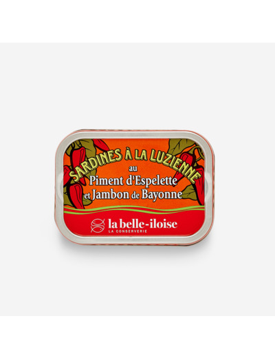 Sardines à la Luzienne au Piment d'Espelette et Jambon de Bayonne 115g