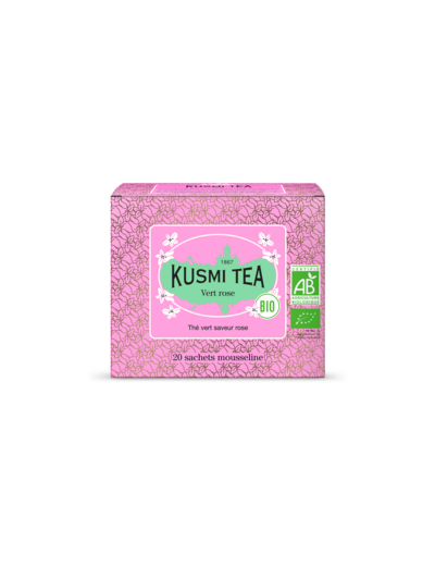 Thés Aromatisés Verts Vert rose Bio - Etui 20 sachets mousseline - 40gr