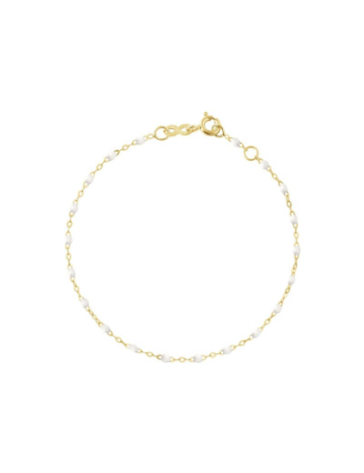 Bracelet Gigi Clozeau Classique en or jaune et résine blanche, 17cm