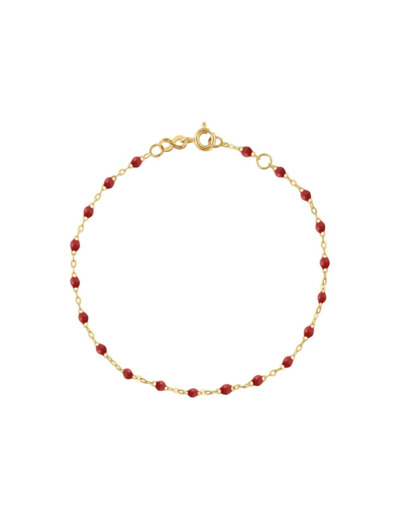 Bracelet Gigi Clozeau Classique en or jaune et résine bordeaux, 17cm