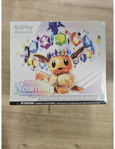 Coffret Dresseur d'Elite Pokémon ETB Evolutions Prismatiques EV8.5 Ecarlate et Violet