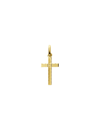 Médaille Augis Croix facetée en or jaune, 16x11mm